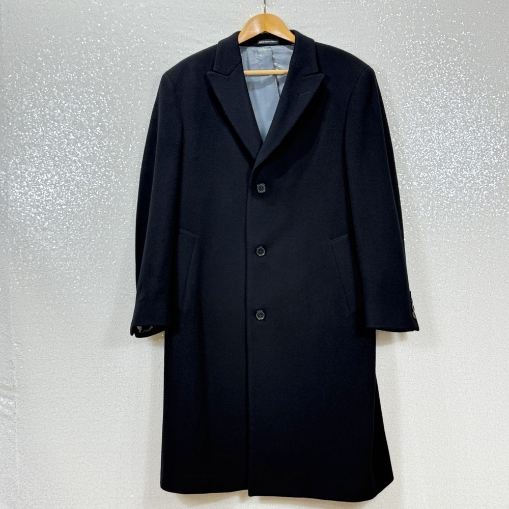 Calvin Klein Men’s Black Wool Cashmere Overcoat Size 42R
